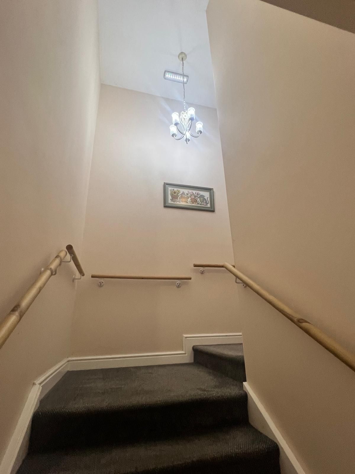 Staircase with handrails