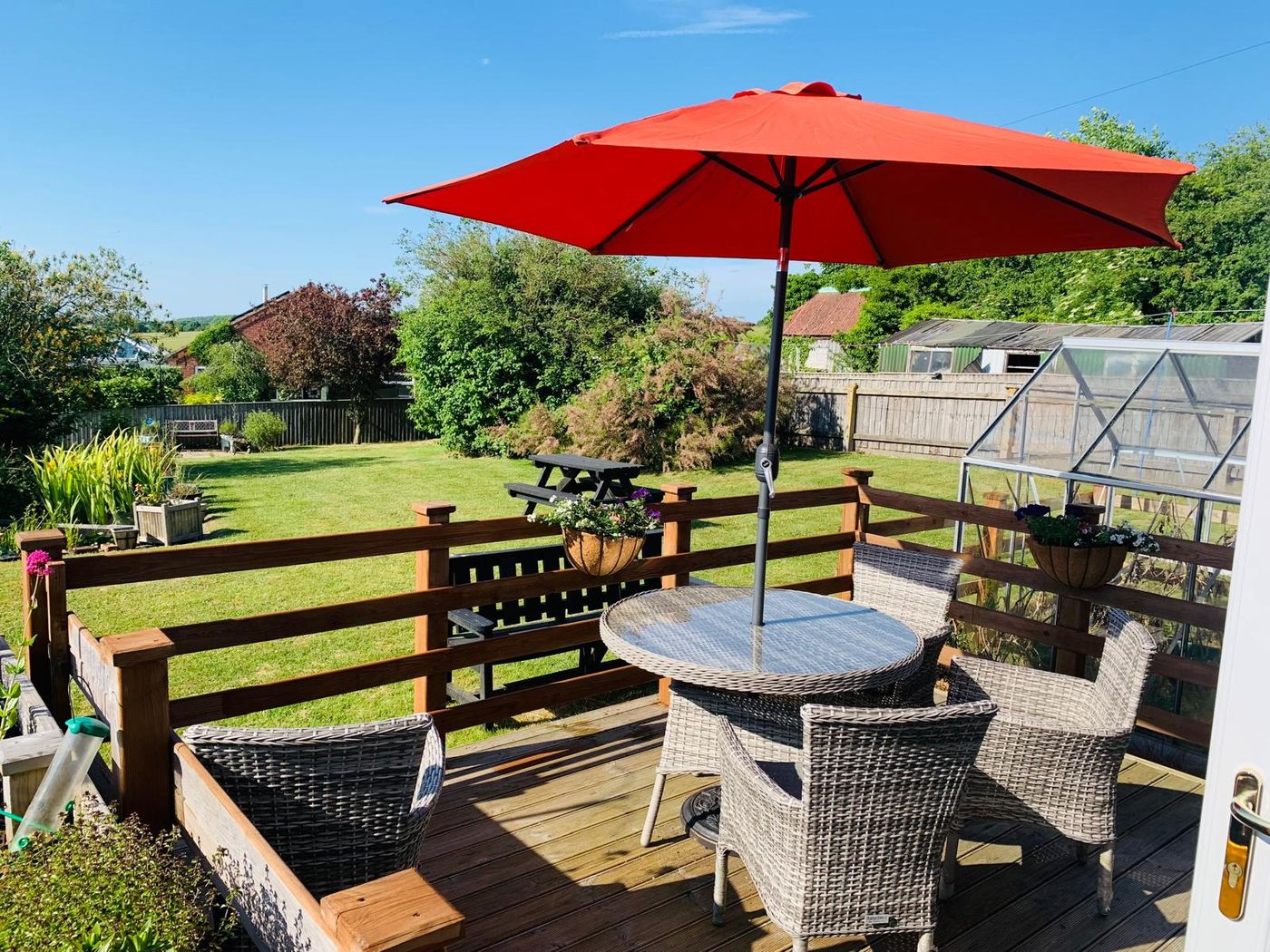 The garden patio at Greenacres